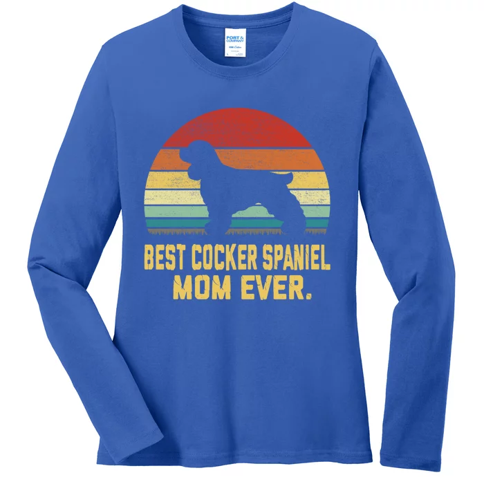 Vintage Best Cocker Spaniel Mom Ever Cool Gift Ladies Long Sleeve Shirt