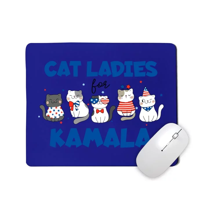 Vote Blue Cat Ladies For Kamala 2024 Presidential Election Cute Gift Mousepad