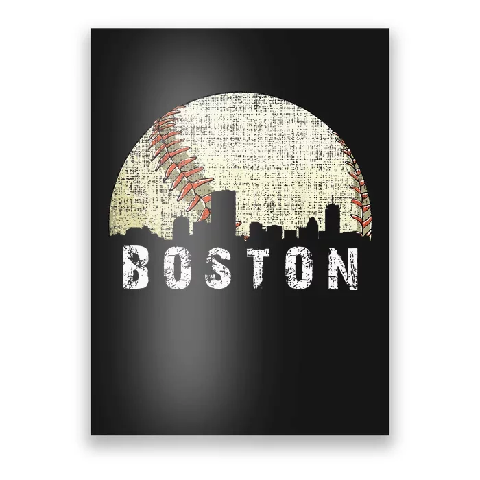 Vintage Boston Cityscape Baseball Lover Men Women Kids Poster