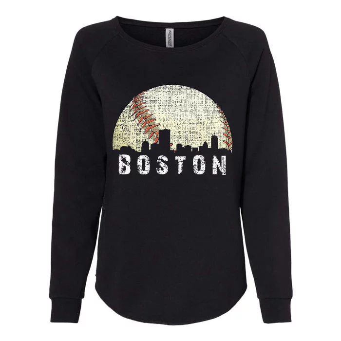 Vintage Boston Cityscape Baseball Lover Men Women Kids Womens California Wash Sweatshirt