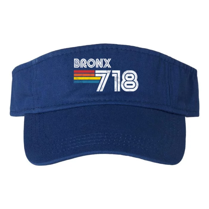 Vintage Bronx Cool Gift Proud 718 New York City State Gift Great Gift Valucap Bio-Washed Visor