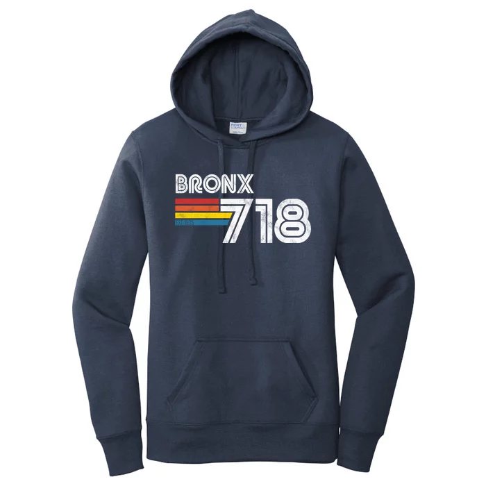 Vintage Bronx Cool Gift Proud 718 New York City State Gift Great Gift Women's Pullover Hoodie