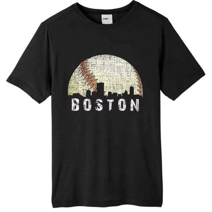 Vintage Boston Cityscape Baseball Lover Men Women Kids ChromaSoft Performance T-Shirt