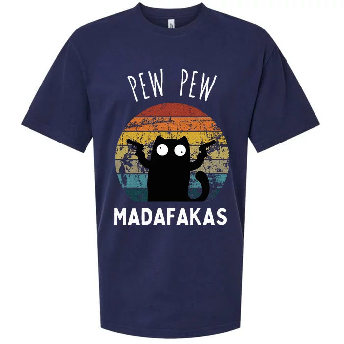 Vintage Black Cat Pew Pew Madafakas Sueded Cloud Jersey T-Shirt