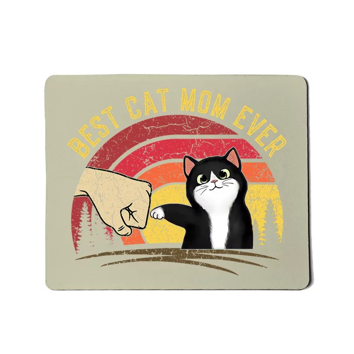 Vintage Best Cat Mom Ever Cat Funny Cat Mousepad