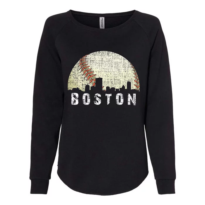 Vintage Boston Cityscape Baseball Lover Women Womens California Wash Sweatshirt