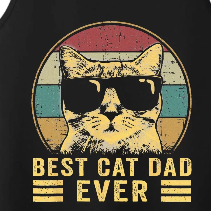 Vintage Best Cat Dad Ever Bump Fi Funny Fathers Day Performance Tank