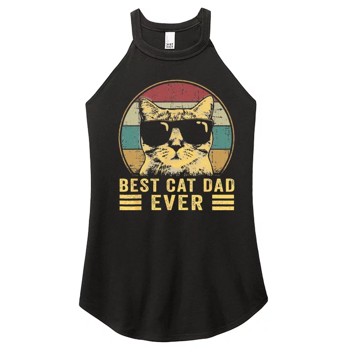 Vintage Best Cat Dad Ever Bump Fi Funny Fathers Day Women’s Perfect Tri Rocker Tank