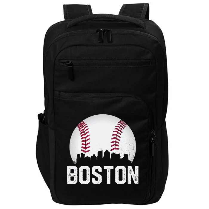 Vintage Boston City Skyline Baseball Game Day Fan Impact Tech Backpack