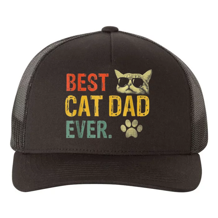 Vintage Best Cat Dad Ever Cat Daddy Gift shirt Yupoong Adult 5-Panel Trucker Hat