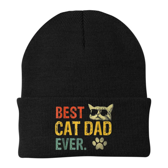 Vintage Best Cat Dad Ever Cat Daddy Gift shirt Knit Cap Winter Beanie