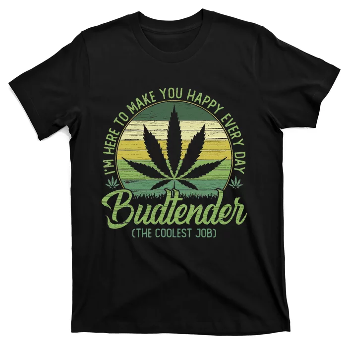 Vintage Budtender Coolest Job Marijuana Weed Supporters T-Shirt