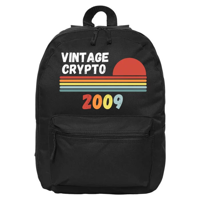 Vintage BTC, Crypto 2009, Bitcoin Crypto, HODL Bitcoin, Retro 16 in Basic Backpack