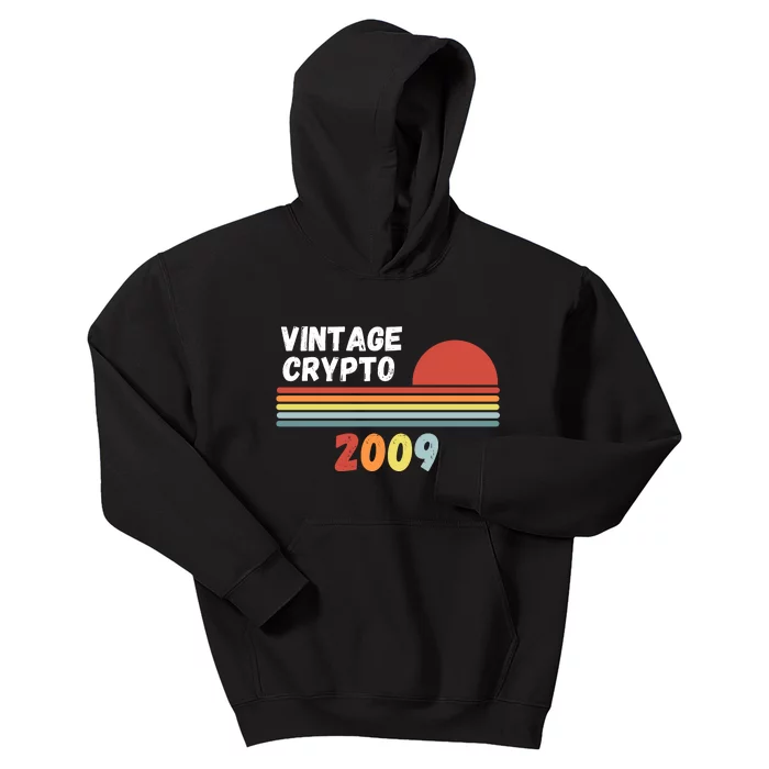 Vintage BTC, Crypto 2009, Bitcoin Crypto, HODL Bitcoin, Retro Kids Hoodie