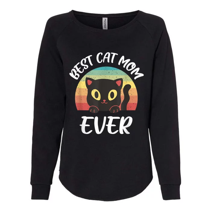 Vintage Best Cat Mom Ever Cat Tee For Women Funny Cat Womens California Wash Sweatshirt