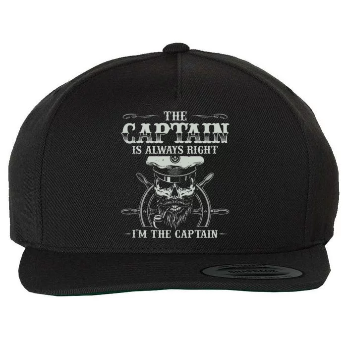 Vintage Boat Captain Men Boating Funny Boat Lover Gift Wool Snapback Cap