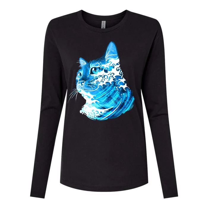 Vote Blue Cat Wave For Kamala Harris 2024 Election Womens Cotton Relaxed Long Sleeve T-Shirt