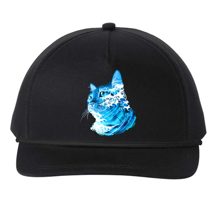 Vote Blue Cat Wave For Kamala Harris 2024 Election Snapback Five-Panel Rope Hat