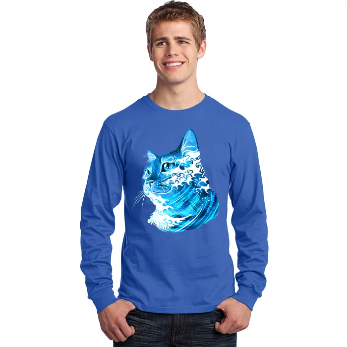 Vote Blue Cat Wave For Kamala Harris 2024 Election Long Sleeve Shirt