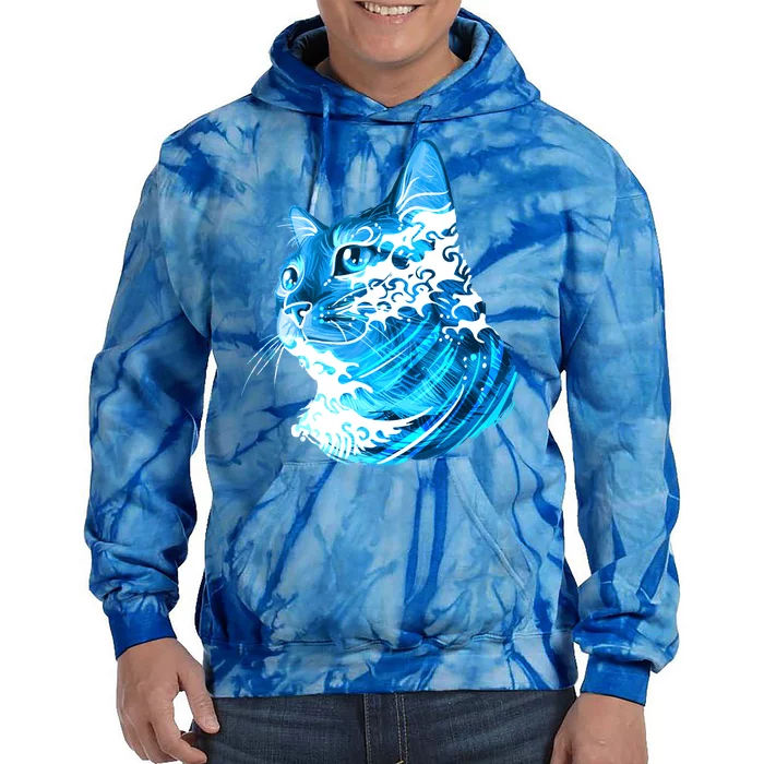 Vote Blue Cat Wave For Kamala Harris 2024 Election Tie Dye Hoodie