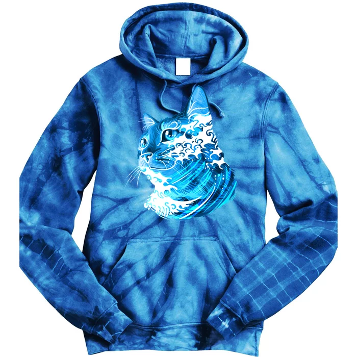 Vote Blue Cat Wave For Kamala Harris 2024 Election Tie Dye Hoodie