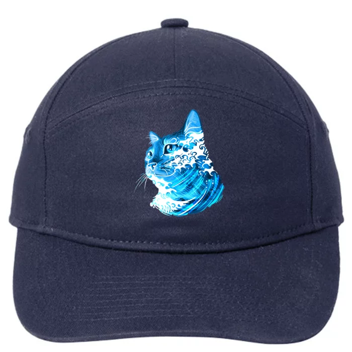 Vote Blue Cat Wave For Kamala Harris 2024 Election 7-Panel Snapback Hat