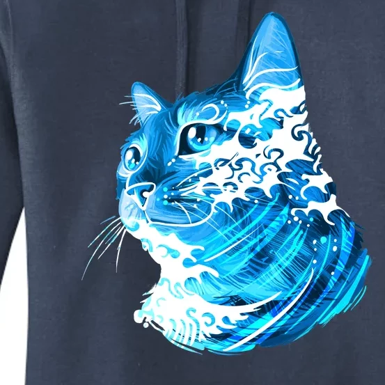 Vote Blue Cat Wave For Kamala Harris 2024 Election Women's Pullover Hoodie