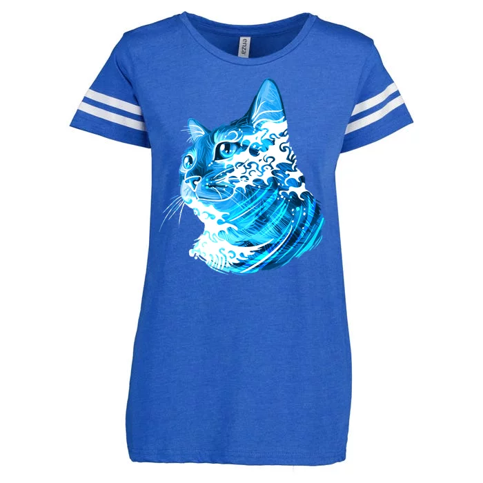 Vote Blue Cat Wave For Kamala Harris 2024 Election Enza Ladies Jersey Football T-Shirt