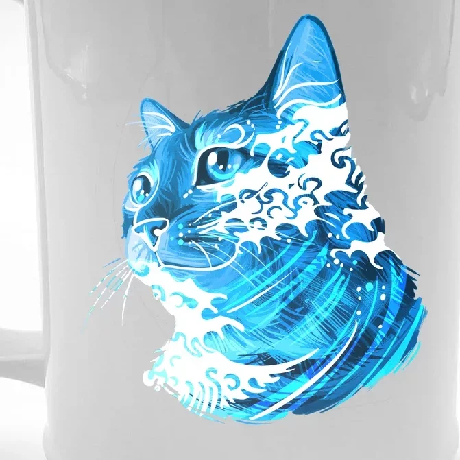 Vote Blue Cat Wave For Kamala Harris 2024 Election Front & Back Beer Stein