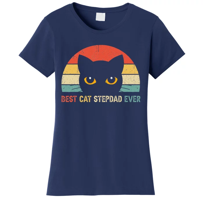 Vintage Best Cat Stepdad Ever Cat Lovers Gift Women's T-Shirt