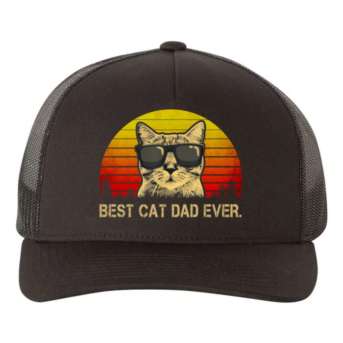 Vintage Best Cat Dad Ever Cat Daddy Father Yupoong Adult 5-Panel Trucker Hat