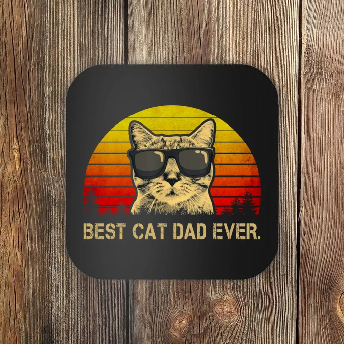 Vintage Best Cat Dad Ever Cat Daddy Father Coaster