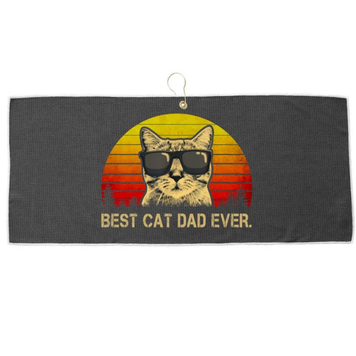 Vintage Best Cat Dad Ever Cat Daddy Father Large Microfiber Waffle Golf Towel