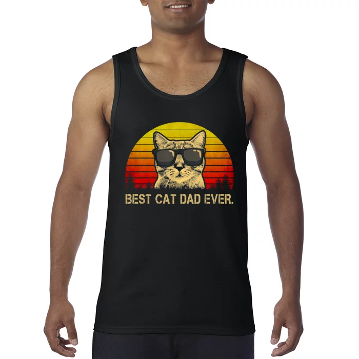 Vintage Best Cat Dad Ever Cat Daddy Father Tank Top