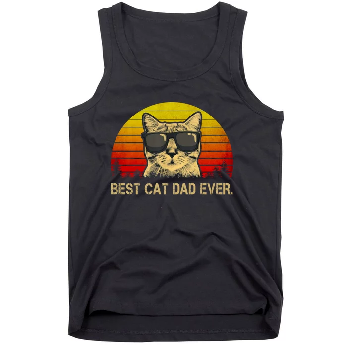 Vintage Best Cat Dad Ever Cat Daddy Father Tank Top