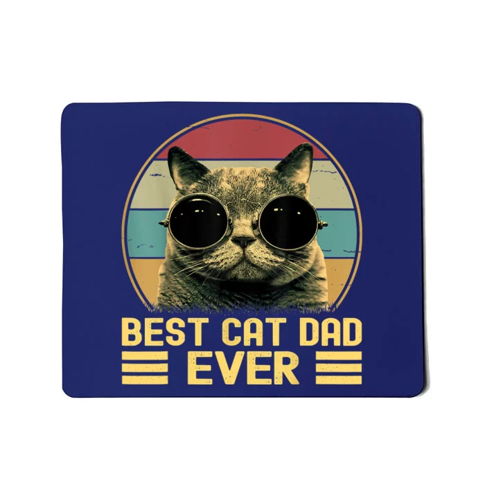 Vintage Best Cat Dad Ever Funny Cat Lover, Cat Dad Mousepad