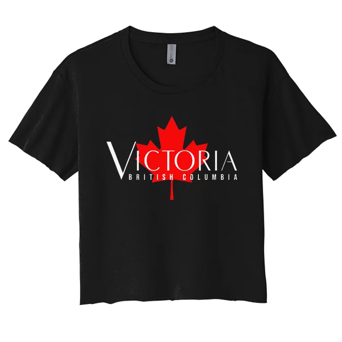 VICTORIA BRITISH COLUMBIA BC CANADA GARDEN CITY MAPLE LEAF Women's Crop Top Tee