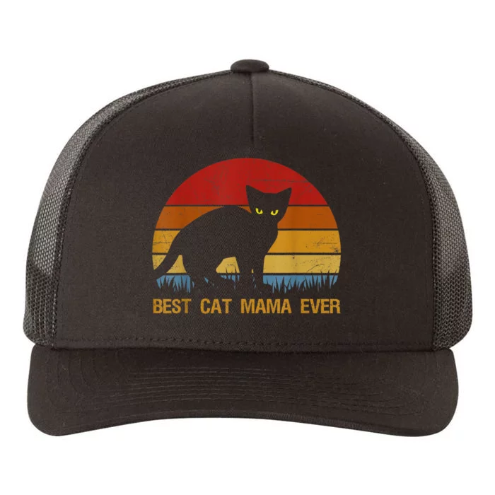 Vintage Best Cat Mama Ever Cat Mommy Gift Yupoong Adult 5-Panel Trucker Hat