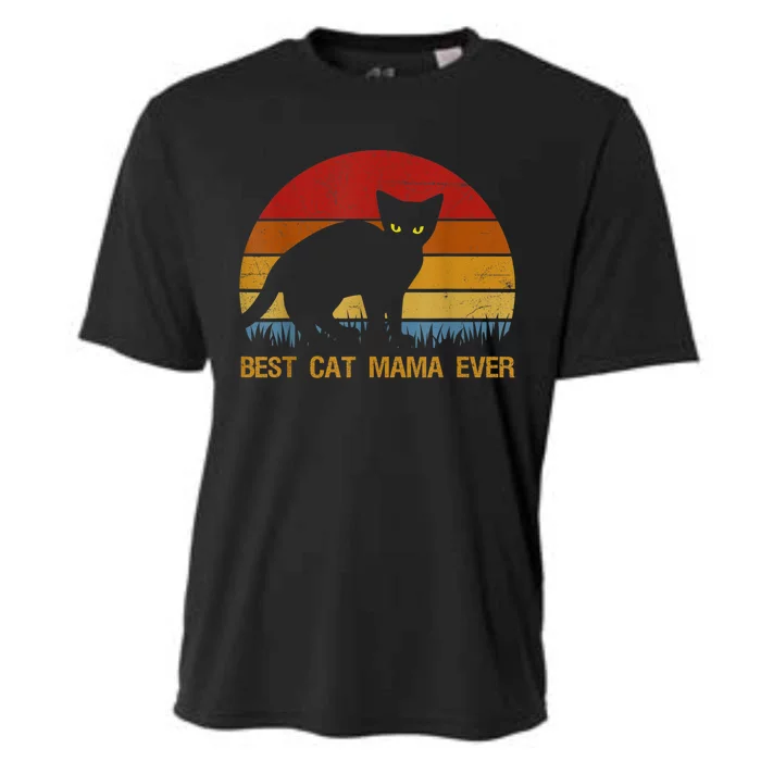 Vintage Best Cat Mama Ever Cat Mommy Gift Cooling Performance Crew T-Shirt