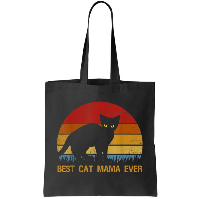 Vintage Best Cat Mama Ever Cat Mommy Gift Tote Bag