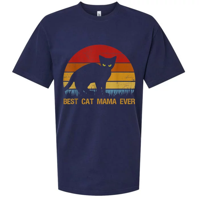 Vintage Best Cat Mama Ever Cat Mommy Gift Sueded Cloud Jersey T-Shirt