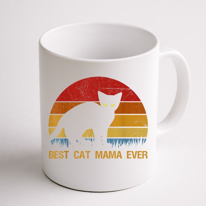 Vintage Best Cat Mama Ever Cat Mommy Gift Front & Back Coffee Mug