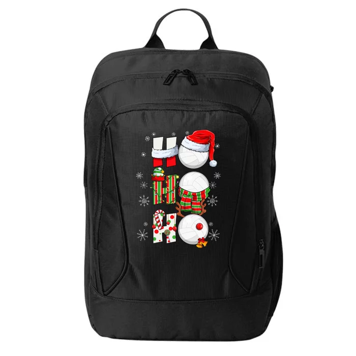 Volleyball Ball Christmas Ho Ho Ho Santa Reindeer Elf Gift City Backpack