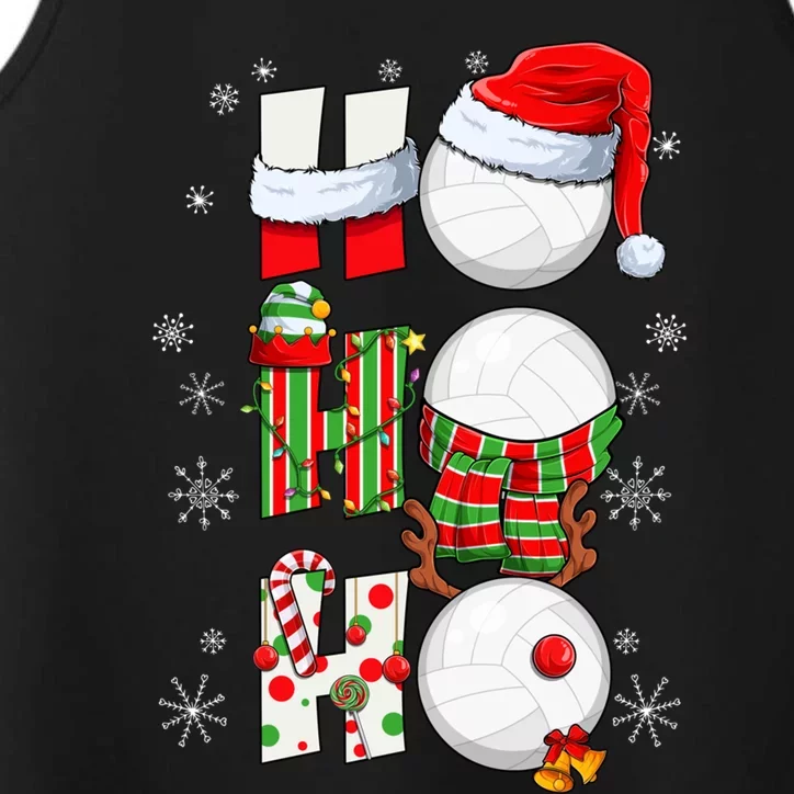 Volleyball Ball Christmas Ho Ho Ho Santa Reindeer Elf Gift Performance Tank