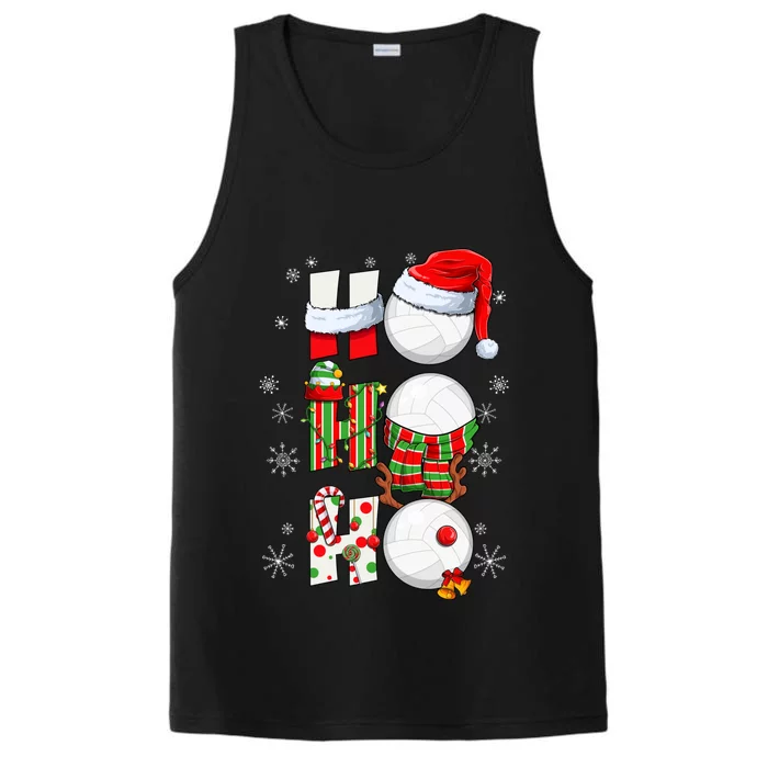 Volleyball Ball Christmas Ho Ho Ho Santa Reindeer Elf Gift Performance Tank