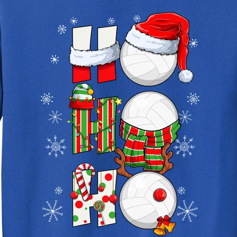 Volleyball Ball Christmas Ho Ho Ho Santa Reindeer Elf Gift Tall Sweatshirt