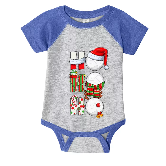 Volleyball Ball Christmas Ho Ho Ho Santa Reindeer Elf Gift Infant Baby Jersey Bodysuit