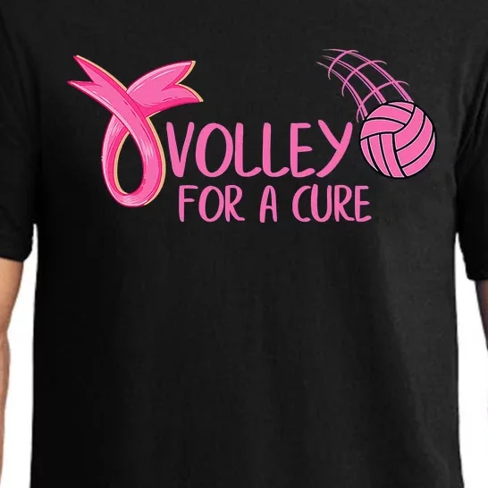 Volleyball Breast Cancer Pink Ribbon Volley for the Cure Pajama Set