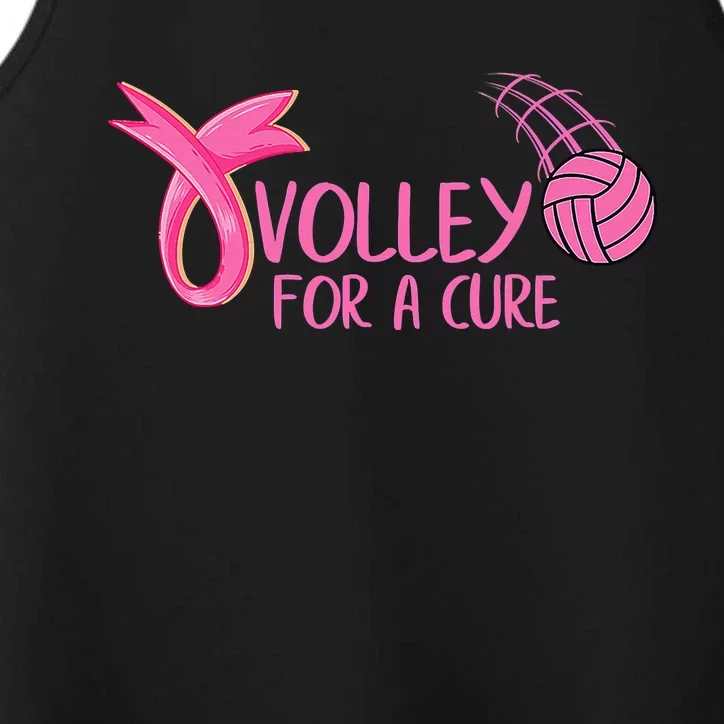 Volleyball Breast Cancer Pink Ribbon Volley for the Cure Performance Tank