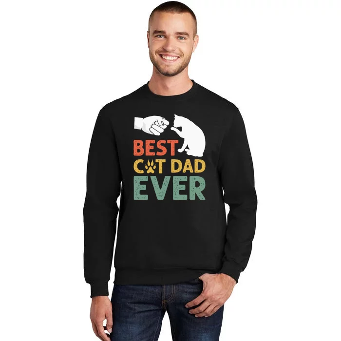 Vintage Best Cat Dad Ever Funny Cat Daddy Father Day Gift Sweatshirt